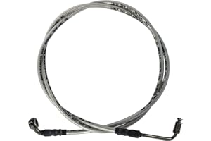 Vanlison Universal Motorcycle Hydraulic Brake Line 90 Degree Banjo Fit Braided Stainless Brake Hose Line Brake Cables Compatible with ATV UTV Bikes Motocross Street Bikes M10 Banjos 47.2" / 120cm