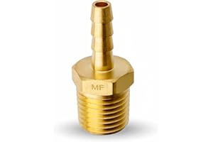 MAACFLOW MAACFLOW Brass 1/4" Male NPT to 3/16" Hose ID Barb Barbed Hose Fitting Adaptor Connector (Pack of 1)