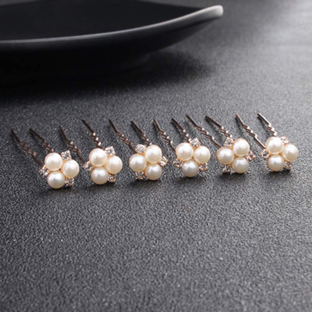 Amazon Com Bestyuan Jewelry Diamond Champagne Pearl Hair Pins