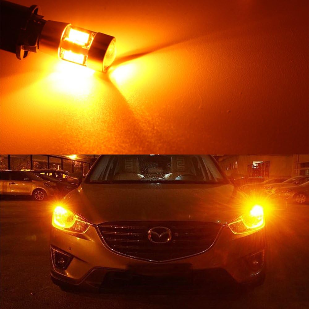 Amazon Futwod ポジションランプ T10 Led アンバー オレンジ イエロー Ledバルブ T10 ナンバー灯 クリアランスランプ ルームランプ 車幅灯 ポジション ライセンス ウェッジ Ledライト スモール球 12v 車用 バイク用 バルブ W5w Led 高輝度 3030smd 19連 拡散レンズ 2個