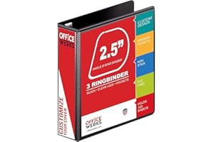 3 Ring Binder, Slant D-Rings, Clear View, Pockets (2.5 Inch, black)