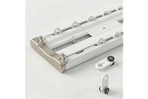 Double Curtain Track Ceiling Mount, Professional Heavy Duty Aluminum System, Silent Sliding Rail Kit, 6'/8'/10'/12'/15', for 