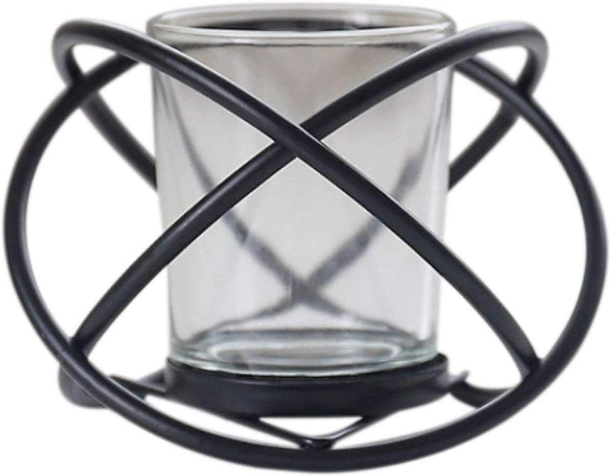 Cobeky Black Fashion Wrought Iron Spherical Candle Holders Ornament