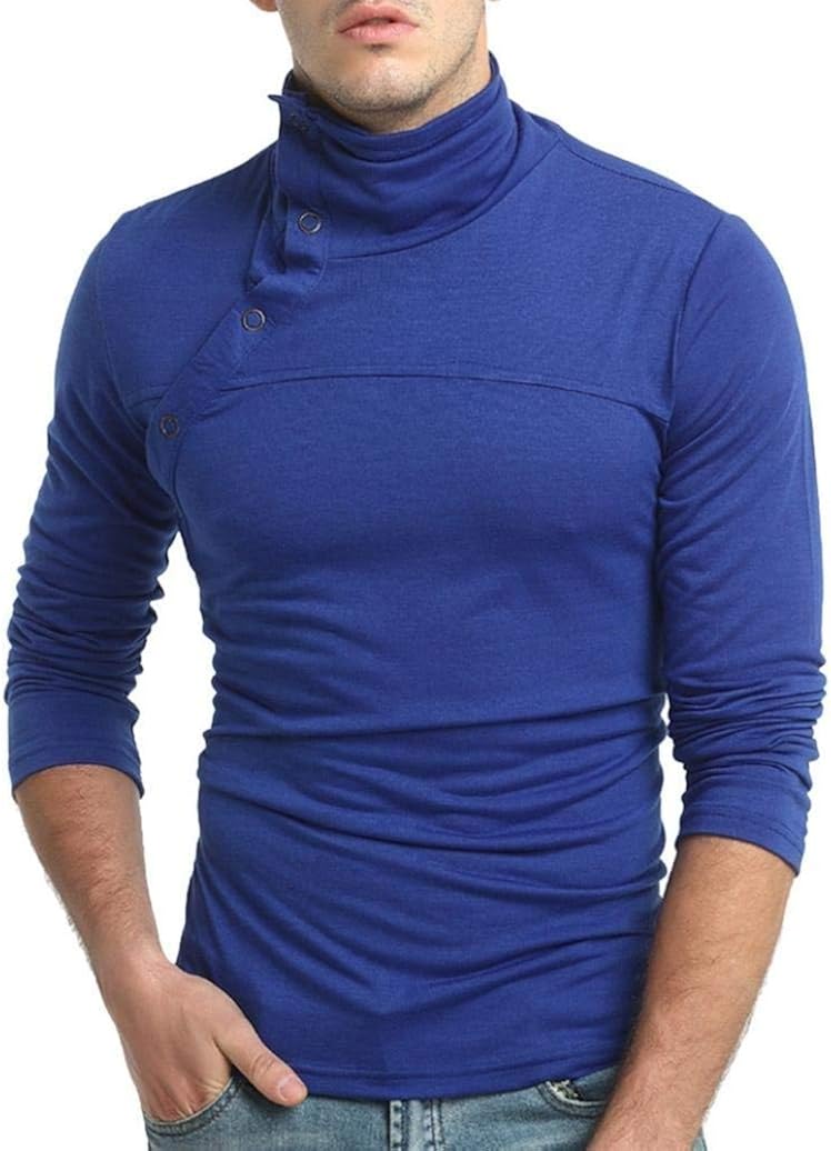 Solid Color Turtleneck with Shirt T Shirt Mens Gentlemen's Young