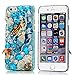 iPhone 6 Case (4.7 Inch) - Mavis's Diary 3D Handmade Bling Crytal Luxury Shiny Mermaid Starfish Shell Design with Sparkle Glitter Blue Diamond Rhinestone Pearls Hard Cover Clear Case & Cleaning Cloth
