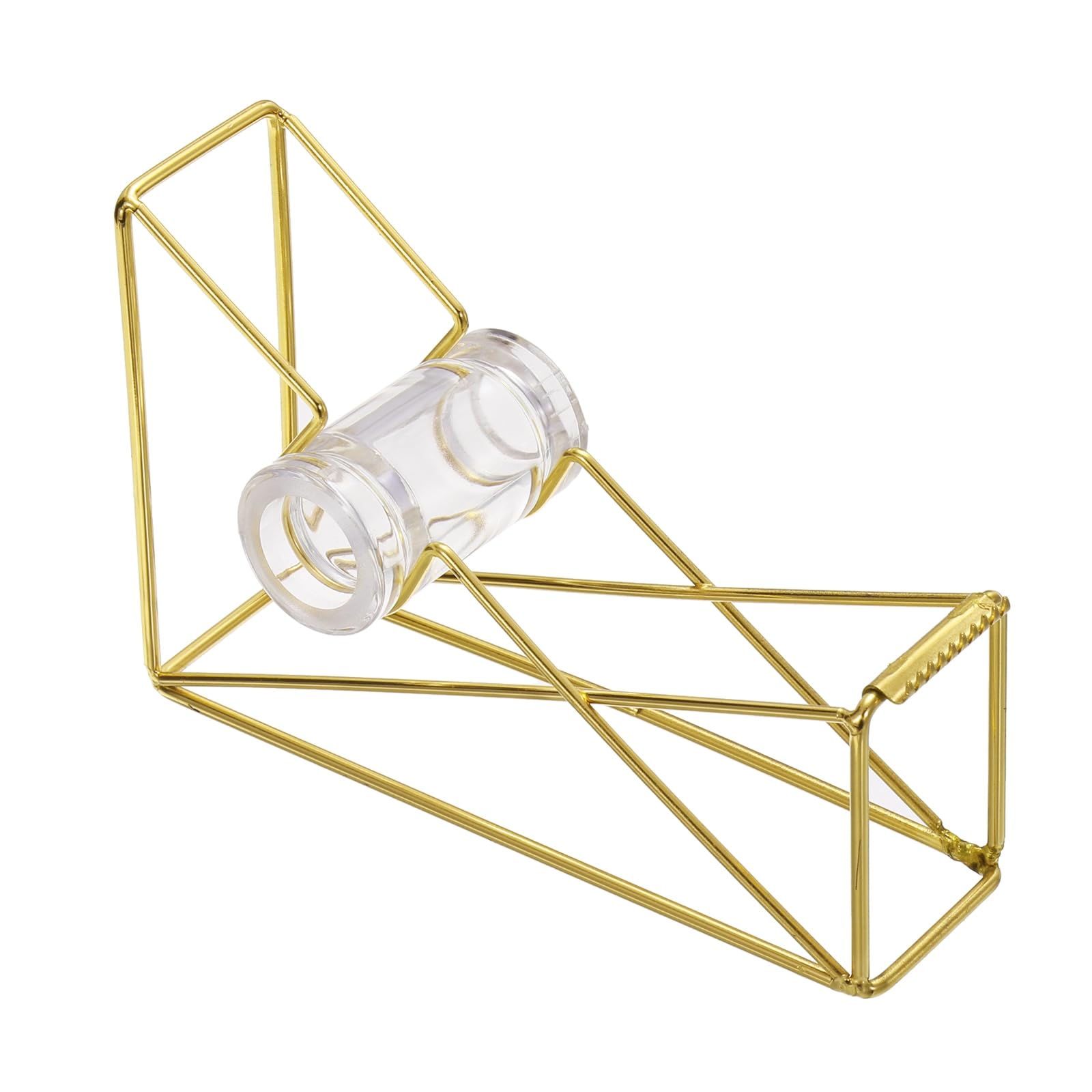 PATIKIL Tape Dispenser, Tape Dispenser Desk Tape Desk Dispenser Holder Weighted Metal Acrylic Heavy for Tape Office Desktop, Gold