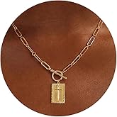 Moodear Cross Necklace for Women Trendy Chunky 14K Gold Plated/Silver Plated Cross Pendant Necklace Toggle Clasp Paperclip Chain Dainty Charm Necklace Fashion Religious Simple Jewelry Christian Gifts for Women