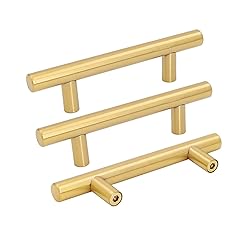 goldenwarm 10 Pack Gold Cabinet Handles Brushed