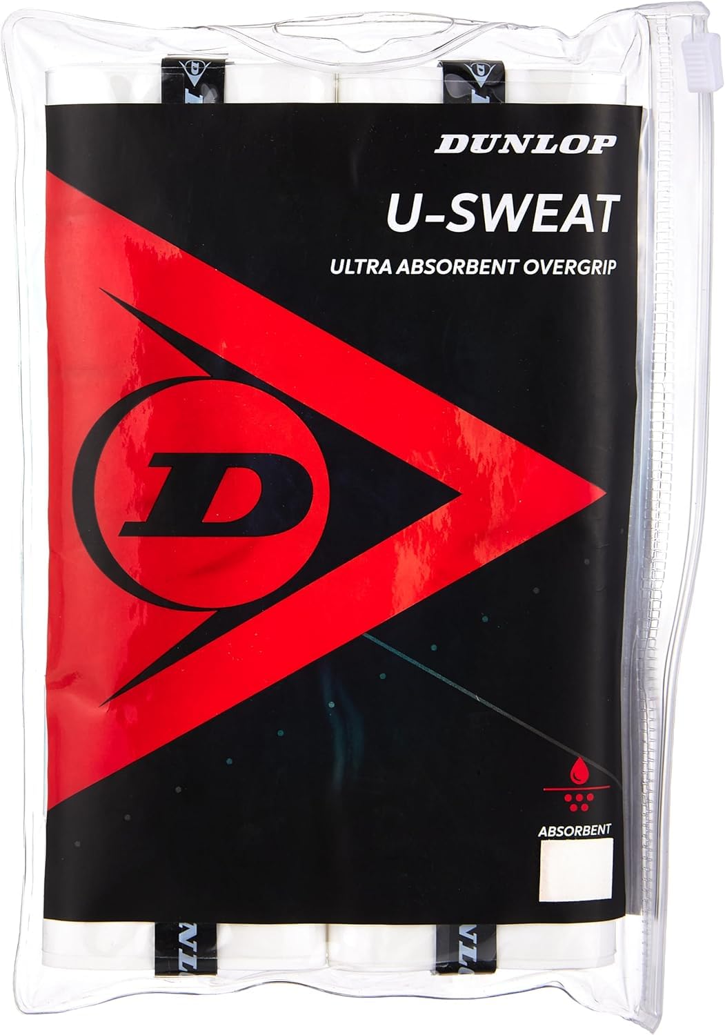Dunlop Sports U Sweat Overgrip, 12 Grip Bag, White