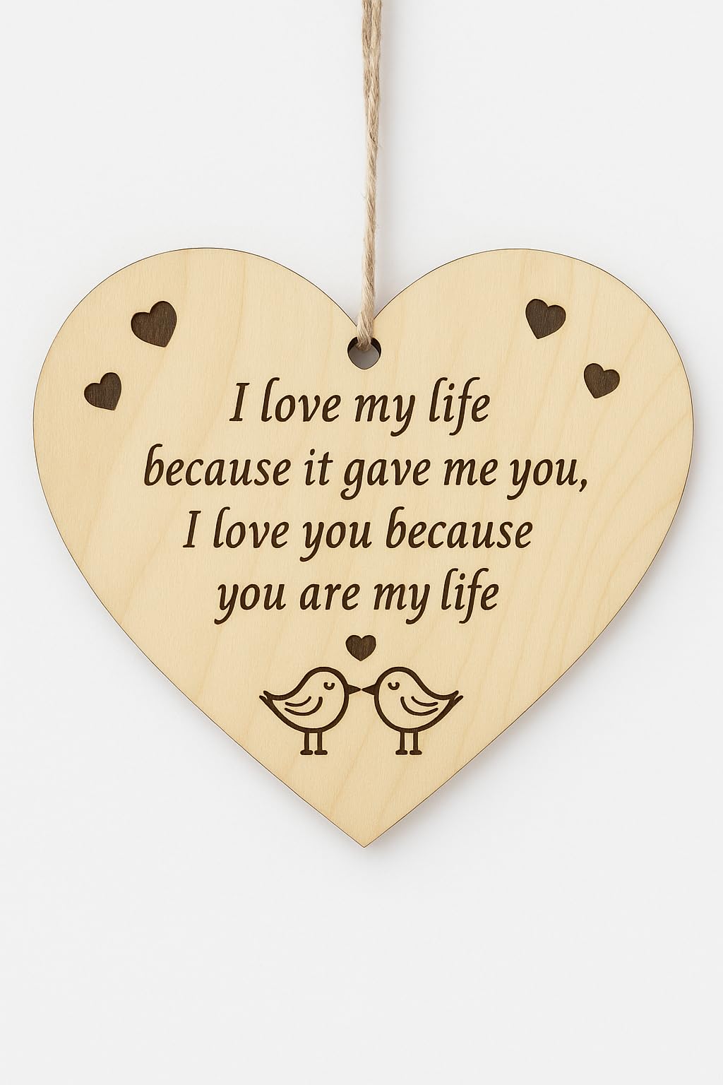 Love Wooden Hanging Heart Plaque Gift for Yor Him For Her Valentine Gift Heart Wooden Sign Love Quote Gift FBA