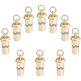 COGCHARGER 10 Pcs Coffee Cup Shape Charm Pendant Brass Cup Charm Long-Lasting Plated Pendant for Jewelry Necklace Earring Making Crafts