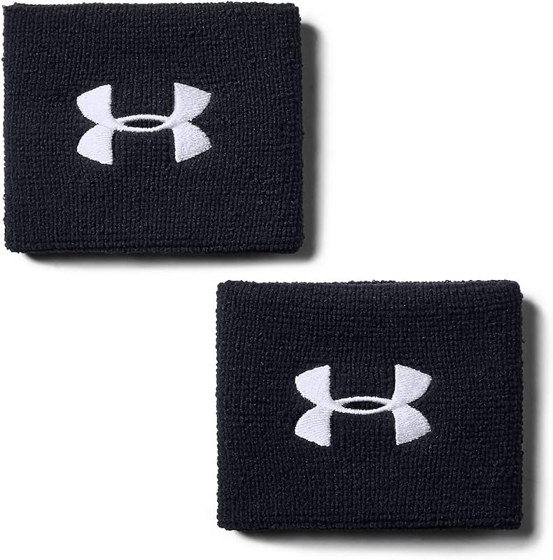 UA Performance Wristband pack de 2 muñequeras para hombre, accesorios de entrenamiento, hombre, Negro, Talla única — foto 1 de 6