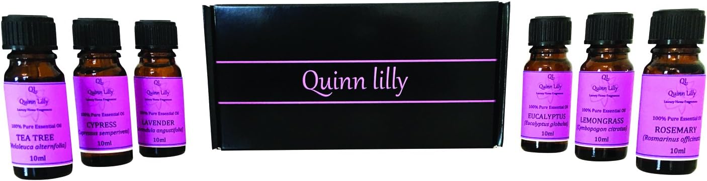 Aromatherapy Essential Oil Set, 6 x 10mlBottles Of 100% Pure Theraputic Oils, Lemongrass, Tea Tree, Eucalyptus, Cypress, Lavender & Rosemary Offers Value For Money, High Quality Essential Oils For Massage And Great Healing property + Bonus Car Air Freshener.