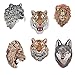 2 Pack Wolf Iron On Patches for Backpacks, Hats, DIY Sew on Applique Patch, Vintage Embroidered Patches for Repair Clothes, Jackets, Jeans (#6 Wolf (2 Pack))