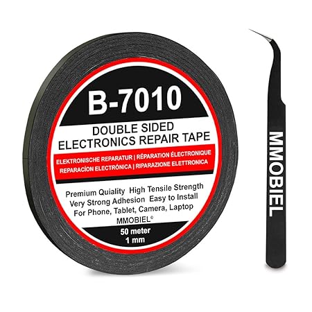 MMOBIEL 1mm Doppelseitiges Klebeband Tape 50 m lang für Reparaturen an Handy Tablet Kleingeräte