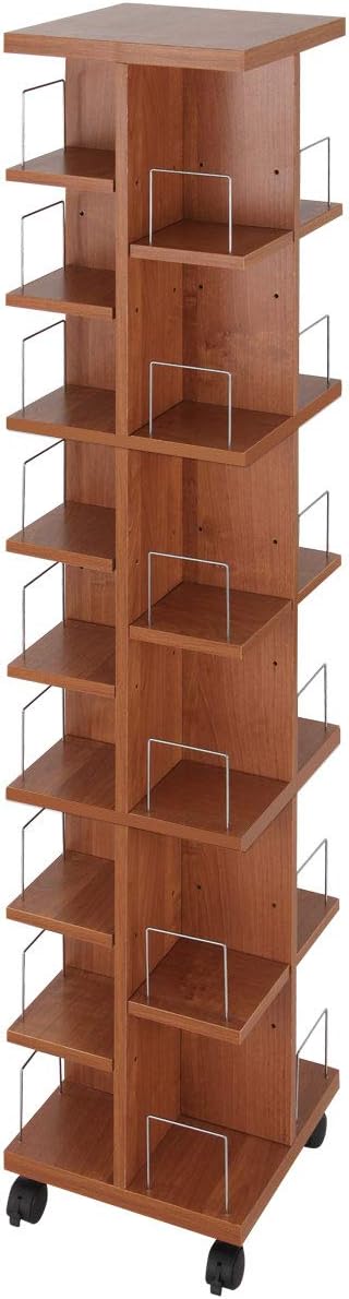 Amazon ぼん家具 完成品 本棚 キャスター タワー 縦型 スリム 漫画 ラック Cd収納 ブラウン Cd Dvdラック オンライン通販