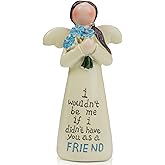 kullder Angel Figurines, Friendship Gifts for Women -Resin Friend Figurines, Guardian Angel Statue, Best Friend Birthday Gifts for Women, Bestie Gift, Friends Hand-Painted Figure Memorial Gift