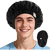 Years calm Satin Lined Shower Cap for Men Waterproof Reusable Camouflage | Adjustable Elastic Band for Long &amp; Curly Hair, XL Bath &amp; Spa Cap for Travel, Fashion Dual-Layer Design Hair Cap