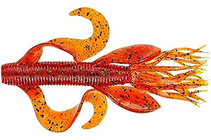 Yamamoto 4" Kreature Realistic Soft Plastic Fishing Lure Baits with Wings and Free-Flowing Skirt - 7 Pack