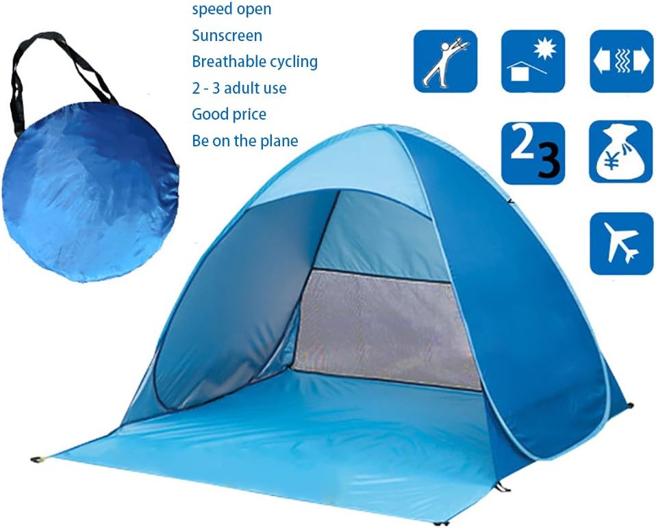 Skytower Automatic Pop Up Portable Outdoors Family Beach 2-5 Persons Tent Quick Cabana Sun UV Protection Shelter UPF 50+