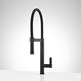 Signature Hardware 462449 Ocala 1.8 GPM Single Hole Pre-Rinse Pull Out Kitchen Faucet, Matte Black