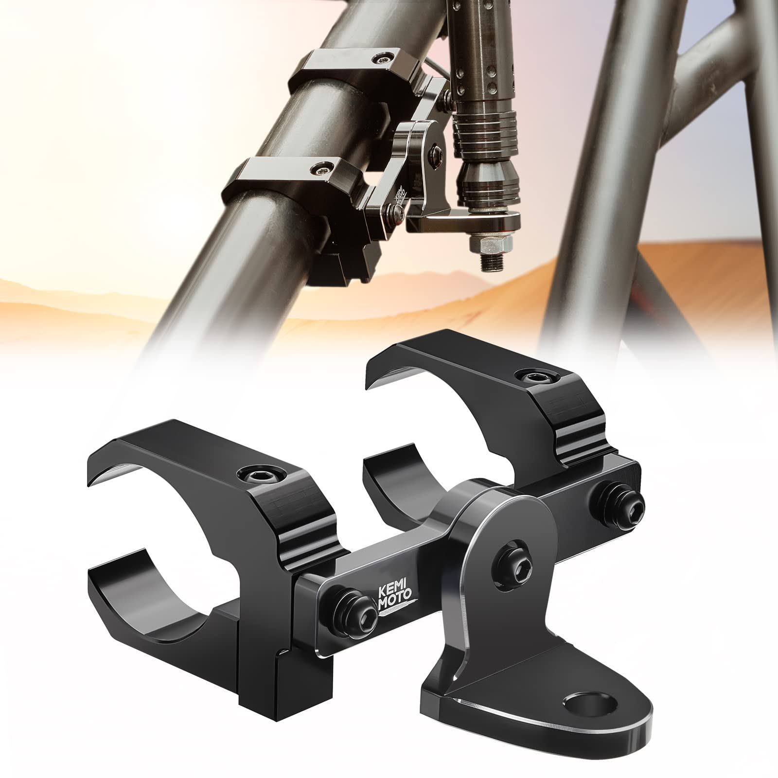 Photo 1 of KEMIMOTO Upgraded UTV Whip Mount 2PCS, Double-Clamps 1.5"-2" Roll Cage Aluminum Whip Light Mounting Bracket Flag Mount, Compatible with Can Am Maverick X3 Polaris Pro RZR Kawasaki Talon
