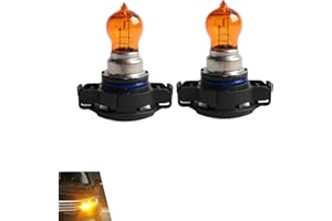 YYTQP 2 PCS PSY24W Car Fog Light Bulb with housing, 12V Daytime Running Lamps, Turn Signal Bulb, Brake Light, Reversing Light Bulb, Automotive Amber Glass Bulbs Lighting Accessory Fit for Most Cars