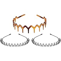fenshine Metal Hair Bands Spring Wavy Hair Hoop Hairband (3pcs)……