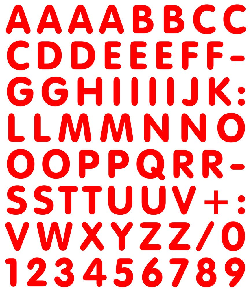 Quattroerre Letter and Number Kit Stickers, Red