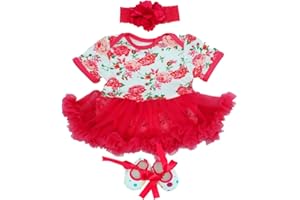 MAIHAO Reborn Baby Dolls Clothes for 17-22 Inch Newborn Baby Doll Girl, Baby Doll Clothes Outfit Accessories fit 17-22 Inch Baby Doll Girl (Red Tutu Skirt)