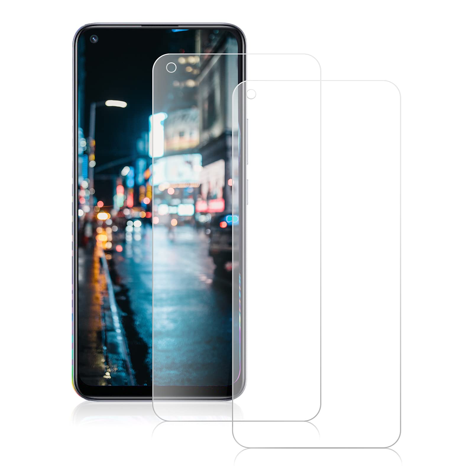 ROVLAK Screen Protector for Realme 8 Pro Tempered Glass Screen Protector 2-Pack HD 2.5D 9H Protective Film Protection Anti-Fingerprint Bubble-Free Glass Protector for Realme 8 Pro