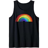 Rainbow - Rainbow Simple Style Basic Stripe Design Tank Top