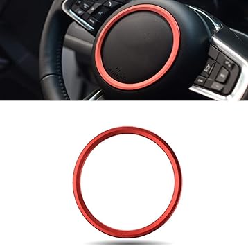 Amazon Com Premium Aviation Aluminum Alloy Car Steering Wheel Decoration Ring Sticker Decals For Xe Xfl F Pace F Type Xf 15 21 Red Automotive
