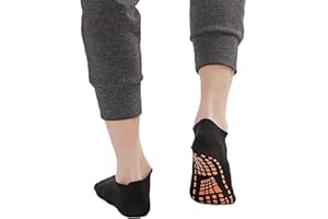 Unisex Non Slip Socks, 3 Pairs, Low-Cut Cotton Grip Socks, Anti-Skid for Workout, Yoga, Pilates, Barre, Home and Hospital