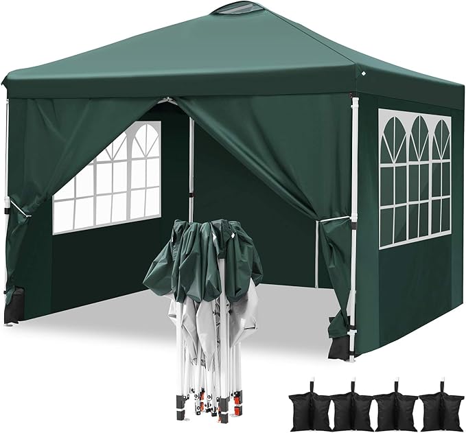 YUEBO Pop Up Gazebo, 3x3m Gazebo with Sides Waterproof Gazebo for Garden, Outdoor Awning Canopy