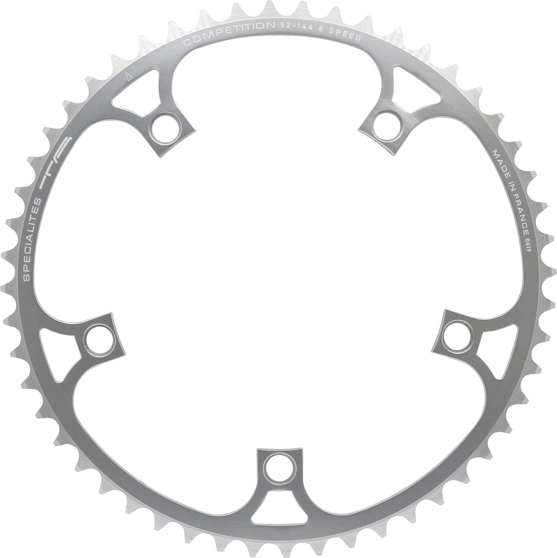 Spécialités TA Vintage Campagnolo Record/Shimano Competition 144pcd Chainring, Outer 52t, Silver