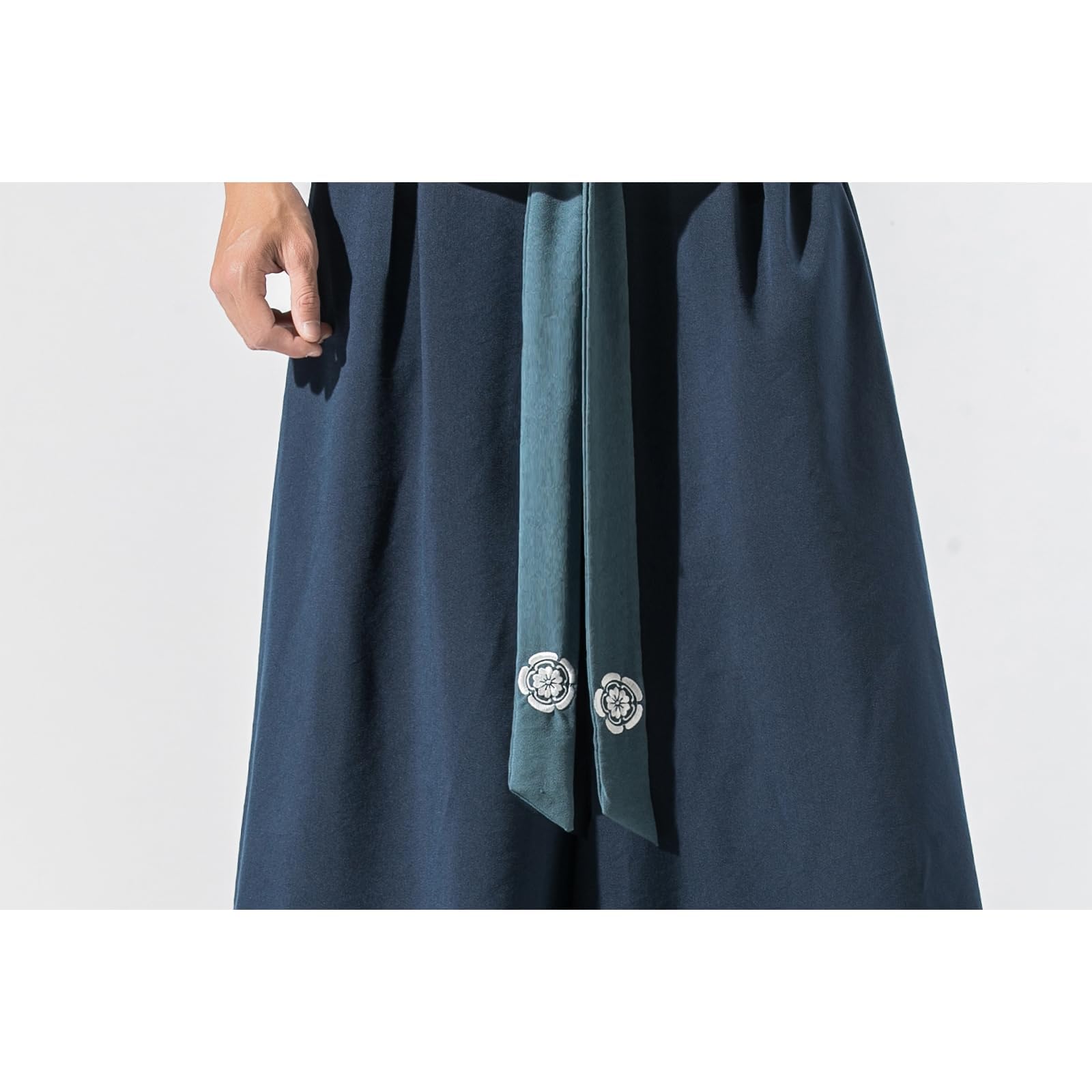 GURUNVANI Herren Hose mit weitem Bein, japanische Yogahose, Hip Hop Baggy Hose, 23k90marineblau, S 8