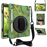 ZenRich iPad 9th Generation Case, iPad 8th/7th Generation 10.2 Case with Pencil Holder Kickstand Hand Strap and Shoulder Stra
