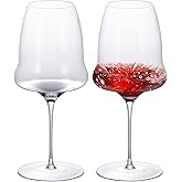 KAMMAK Wine Glasses Crystal Red and White Wine Glasses Set of 2, 27oz Hand Blown Large Glassware with Long Stem, Premium Glassware for Wine tasting, Birthday Gift, Party, Anniversary