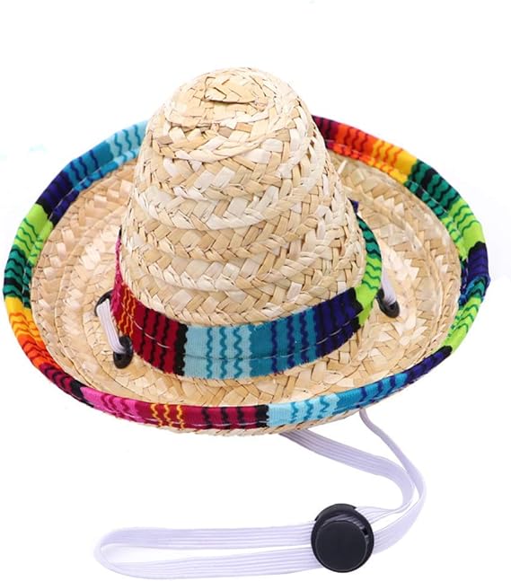 XiYou Dog Sombrero Hat Mini Straw Sombrero Hats Mexican