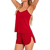 Senert Sexy Pajamas for Women Sleepwear Sexy Lingerie V Neck Pjs Cami Shorts Set Nightwear S-XXL
