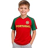 Just 4 Kicks Kids Portugal Short Sleeve Shirt - Youth Sizes - Portugal Performance Jersey
