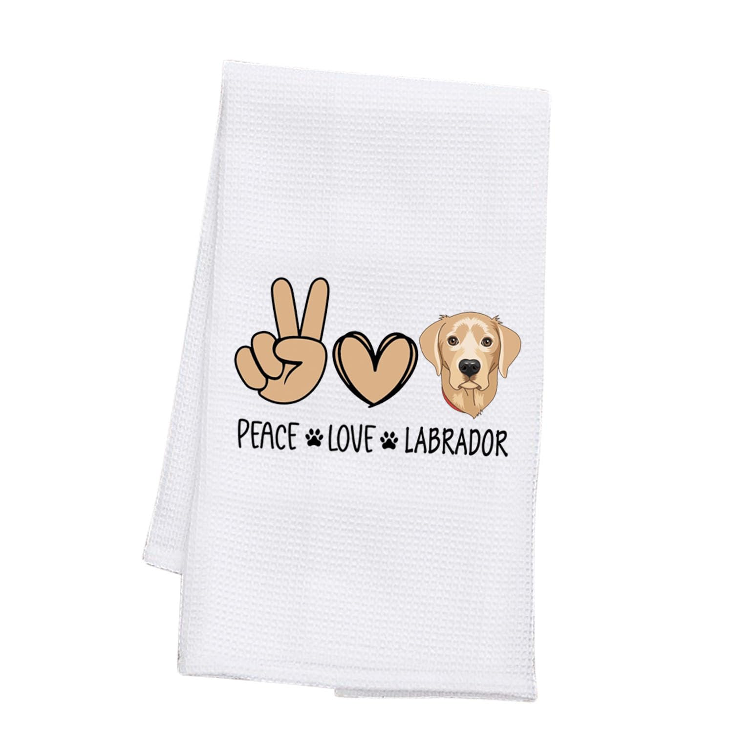 PLITI Labrador Kitchen Towel Labrador Retriever Gift Labrador Lover Gift Peace Love Labrador Gift Labrador Mom Gift (Peace Labrador TWU)