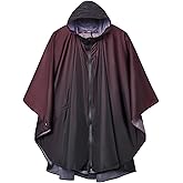 SaphiRose Rain Poncho Jacket Coat Hooded for Adults with Pockets
