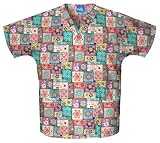 Scrub H.Q. by Cherokee Women's V-Neck 2 Pocket Caring For The Cause Print Scrub Top