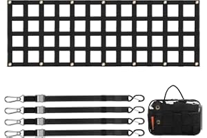 VEVOR Tailgate Net, 60 in x 18 in, Heavy Duty Cargo Net for Truck Bed with 4 Adjustable Telescopic Straps, Extendable & Durab