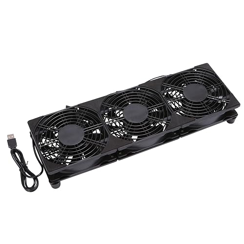 Router Rack Fan 3x120mm 360mm USB Cooling Fan System for Router Rack, DIY Audio Video ...