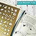 Metal Bullet Journal Stencil Set (2 Pack) w/Etched 6 inch Ruler (Satin Gold) Planner Icons + Frame Layout Stencil | Ideal for A5 Notebook Size Like Leuchtturm1917