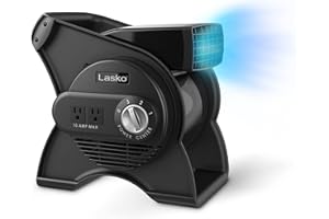 Lasko High Velocity Pivoting Utility Blower Fan, for Cooling, Ventilating, Exhausting and Drying at Home, Job Site, Construct