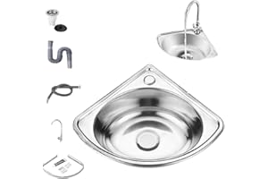 Bathroom Sink Stainless Steel Triangular Corner Sink Adhesive Sealing & Noise Reduction Wall-Mounted Countertop Mounted Basin